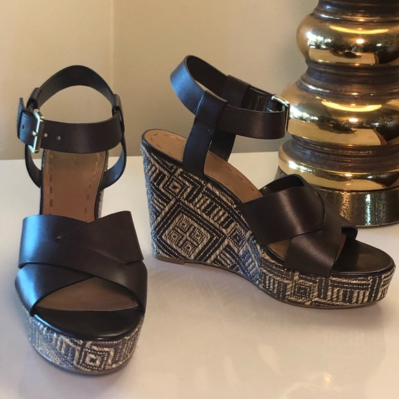 Tahari Stevie Brown Leather Wedge-Pre❤️’d - Picture 2 of 6